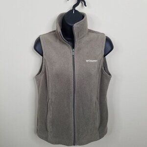 Columbia Vest Womens Extra Small Light‎ Brown Full Zip Outdoor Sleeveless Ladies